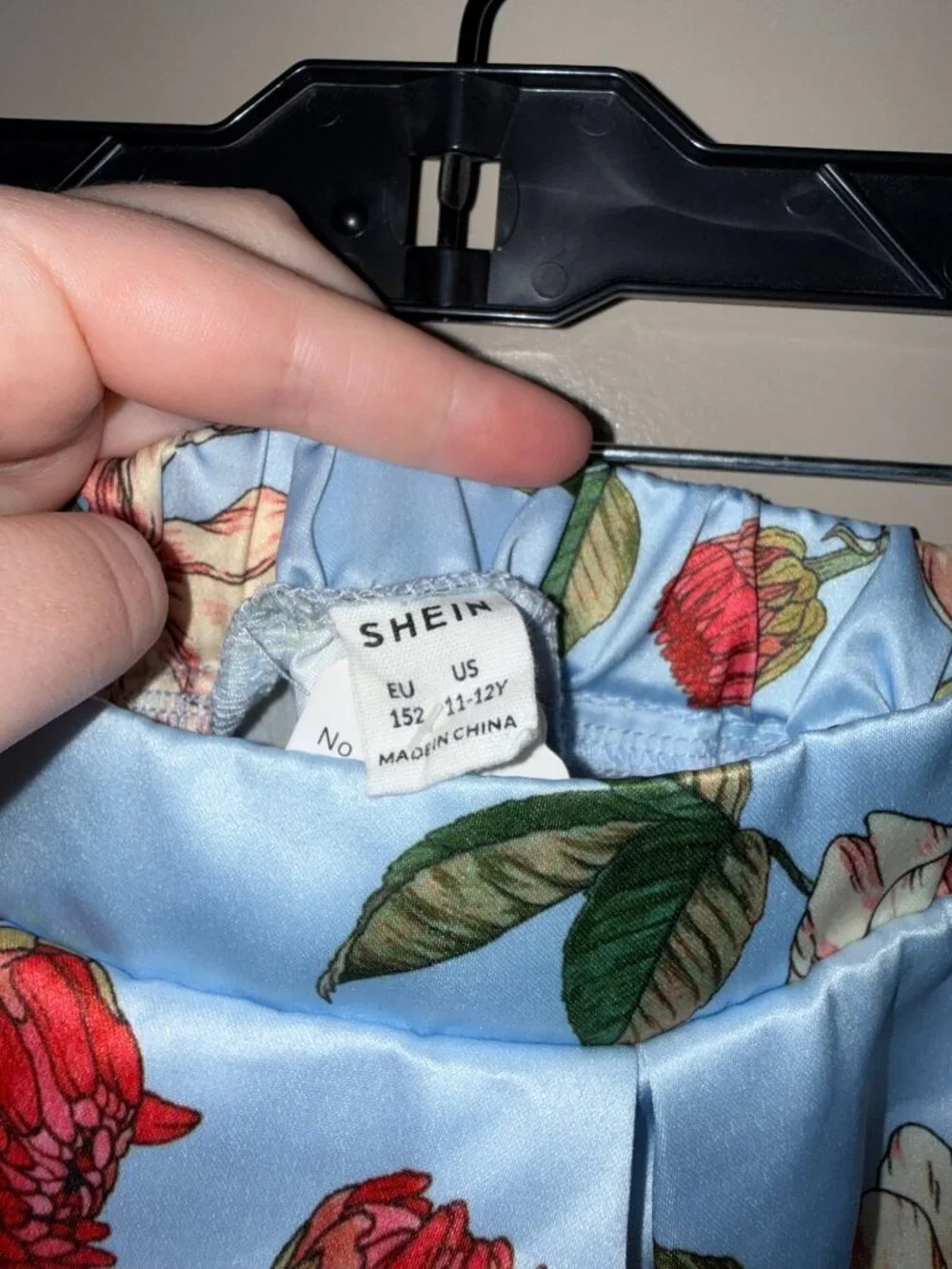 SHEIN Floral A-Line Midi Skirt Blue - Picture 3 of 3